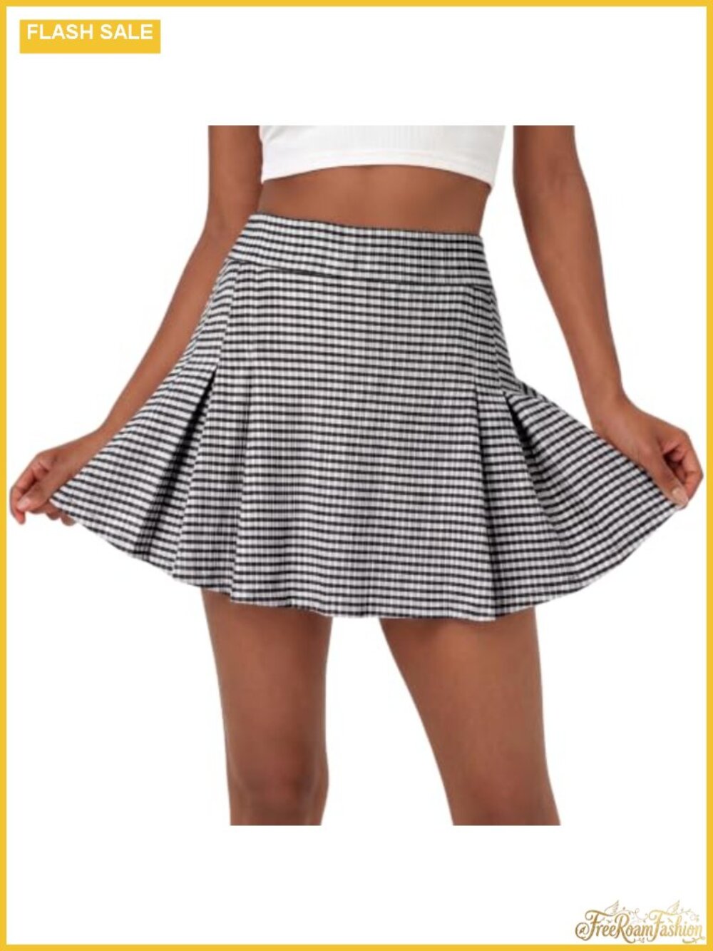 Pleated Mini Skort High Waisted Tennis Skirt with Built-in Shorts